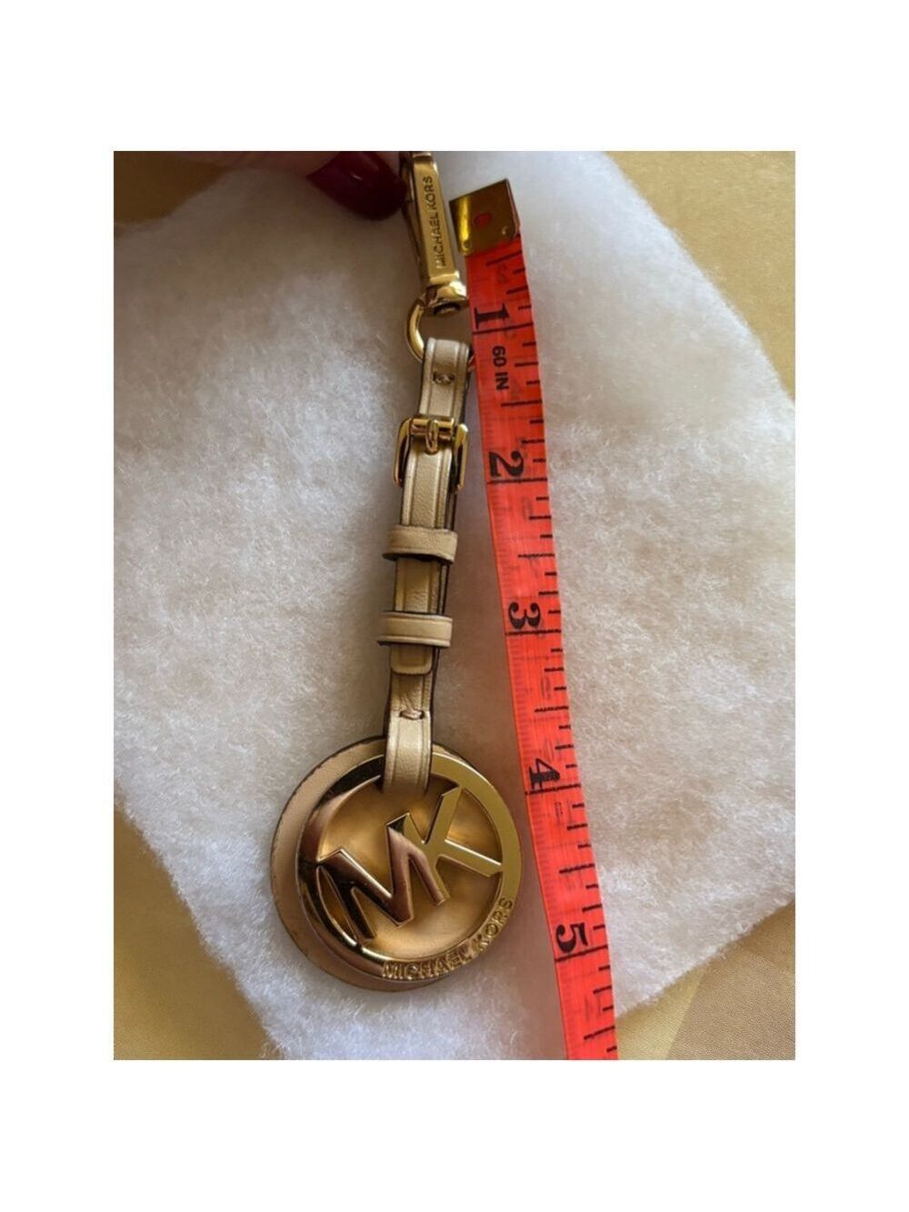 Michael Kors Key Holder Bag Charm One Size Beige Gold